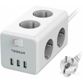 Сетевой фильтр Tessan TS-306 (серый)