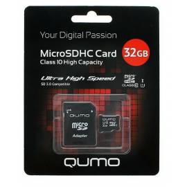 Карта памяти Qumo microSDHC (UHS-1) 32GB (QM32GMICSDHC10U1)