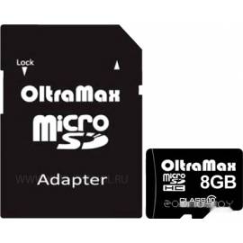 Карта памяти OltraMax  microSDHC Class 10 8GB +адаптер